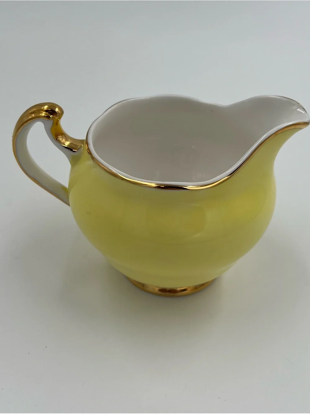 Vintage Yellow Milk Creamer Pitcher Daffodils Fine Bone China By Argyle England